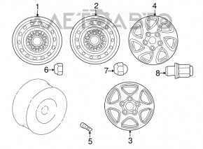 Гайка колесная d21 M12x1.5 Toyota Camry v30 02-06 тип 1