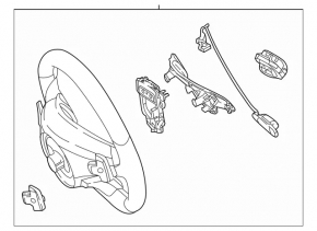 Volan fără padele pentru Mercedes Clasa C W205 17-18, piele neagră, încălzit, zgârieturi