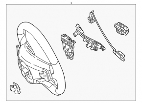 Volan fără padele pentru Mercedes Clasa C W205 17-18, piele neagră, încălzit, zgârieturi