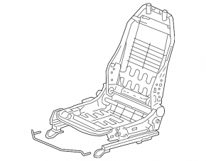 Пассажирское сидение Honda Accord 18-22 без airbag, ткань черн, стрельнувшее