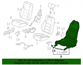 Пассажирское сидение Honda Accord 18-22 без airbag, механич, ткань черн