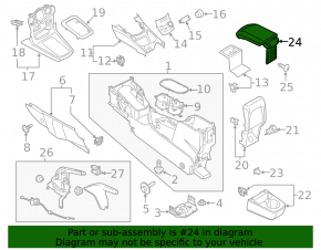 Подлокотник Ford Fiesta 11-19 кожа, черный
