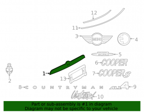 Mâner exterior portbagaj Mini Cooper Countryman F60 17-24 negru, pentru cameră