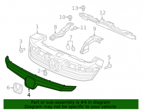 Молдинг решетки радиатора Honda Civic 12-12 хром