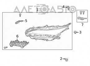 Фара передняя левая Toyota Venza 21-24 XLE Limited линза, с креплением, сломаны крепления