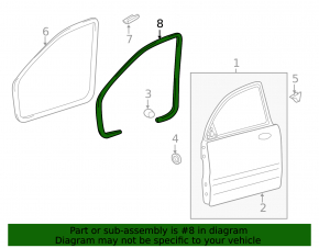 Уплотнитель дверного проема передний правый Hyundai Sonata 11-15