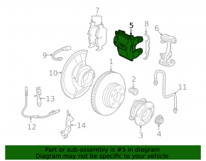 Суппорт передний правый в сборе BMW X5 F15 14-18 под 365/36мм 4.4T