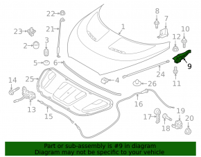 Петля капота левая Hyundai Veloster 12-16