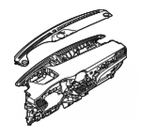 Bord față cu AIRBAG Ford Escape MK4 23-26 pentru 2 difuzoare și buton start-stop, suport rupt pentru conducta de aer, denivelare pe caroserie