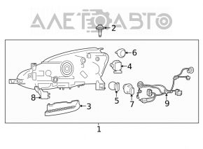 Фара передняя правая Nissan Sentra 16-19 рест led