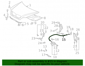 Трос открывания замка капота Lexus RX300 RX330 RX350 RX400h 04-09 сломано крепление