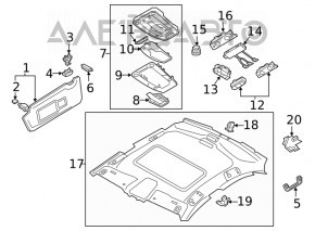 Parasolar stânga pentru Audi Q5 80A 18-24 gri, fără cârlig, conector rupt