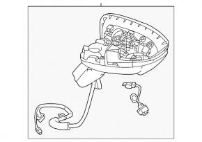 Зеркало боковое правое в сборе Nissan Rogue 21-23 BSM, S