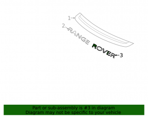 Эмблема надпись ROVER капота Land Rover Range Rover 13-17 дорест, хром