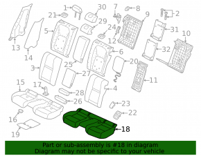 Pernă banchetă spate, al doilea rând de scaune, Land Rover Range Rover Velar 18-20, piele perforată neagră, cusături albe, curățabil chimic