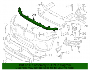 Абсорбер переднего бампера BMW X3 G01 18-21
