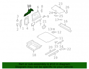 Накладка багажника боковая средняя салазка полки левая BMW X5 E70 07-13