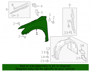 Крыло переднее левое Toyota Camry v70 18-24