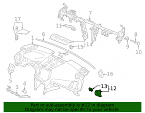 Накладка передней панели боковая правая Subaru Forester 19-24 SK черная