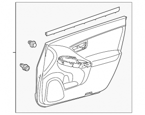 Capacul ușii, cartela din față dreapta Toyota Prius 30 10-15, material textil gri închis cu inserție gri închis, zgârieturi