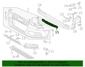 Абсорбер переднего бампера Audi A5 13-16