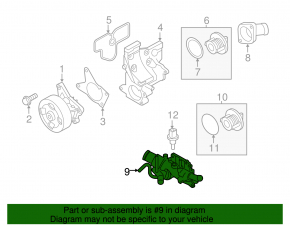 Корпус термостата Nissan Sentra 13-19 1.8 пластик