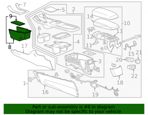 Бокс центральной консоли внутренний Chevrolet Volt 11-15 царапины