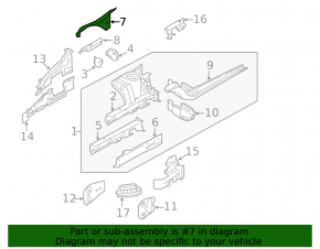 Suport aripă față stânga Mini Cooper F56 2p 14-24 interior