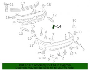 Крепление заднего бампера внутреннее малое правое Lexus RX300 RX330 RX350 RX400h 04-09