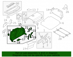Обшивка арки левая VW Jetta 13-16 USA hybrid, черн