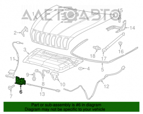 Замок капота Jeep Cherokee KL 14-23
