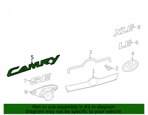 Эмблема CAMRY крышки багажника Toyota Camry v50 12-14 usa