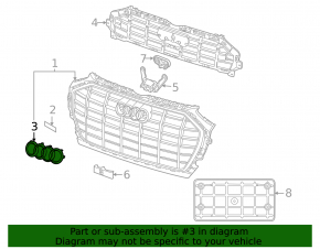 Эмблема надпись QUATTRO решетки радиатора grill Audi Q5 80A 21-24