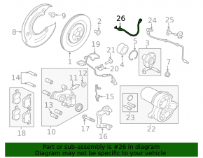 Furtun de frână spate dreapta pentru Land Rover Range Rover Velar 20-20 (396mm)