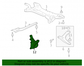 Цапфа передняя левая Mitsubishi Lancer 10-17 под ABS