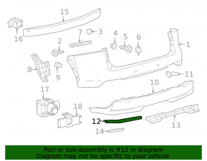 Bandă bară spate dreapta pentru Lexus NX300h 15-21