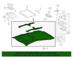 Обшивка потолка Toyota Prius 50 16-22 серая под люк