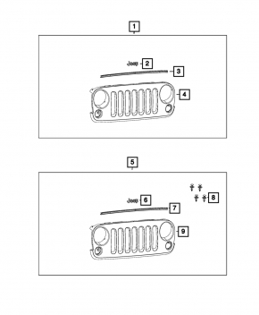 Решетка радиатора grill Jeep Wrangler 09-17