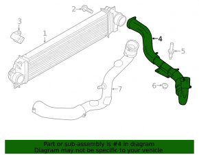 Патрубок на интеркулер правый Ford Fusion mk5 13-14 1.6T