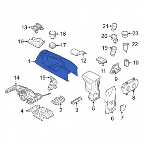 Консоль центральная подстаканники Ford Transit Connect MK2 13-18 черн