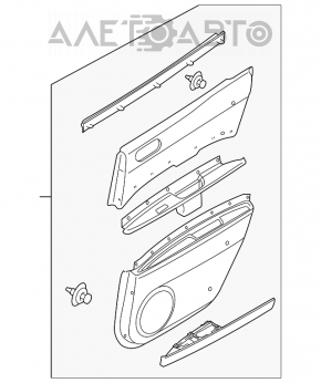 Обшивка двери карточка задняя левая Mazda CX-7 06-09 черная