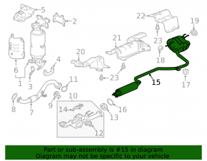 Выпускная трасса средняя и задняя часть с бочкой Honda Accord 18-22 2.0 hybrid