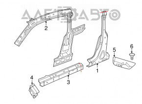 Apărătoare de noroi prag spate stânga VW Beetle 12-19