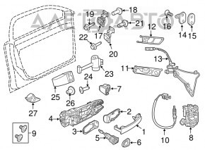 Ручка двери внутренняя передняя левая VW Jetta 11-18 USA