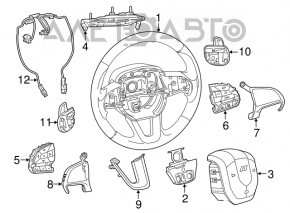 Кнопки управления на руле правые Jeep Grand Cherokee WK2 14-22 под радар