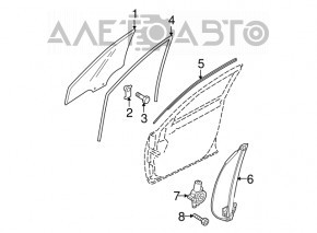 Стекло двери передней правой Mazda3 MPS 09-13 с царапиной