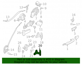 Петля двери нижняя передняя левая Land Rover Range Rover Velar 18-23