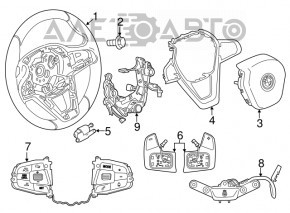 Volan BMW X3 G01 18-24 din piele, negru, încălzit, cu strat protector, cu butoane și padele, zgârieturi, lovituri, rupturi