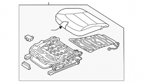 Пассажирское сидение Hyundai Elantra AD 17-18 без airbag, ткань сер