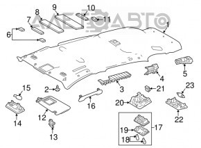 Обшивка потолка Toyota Rav4 13-15 без люка серая